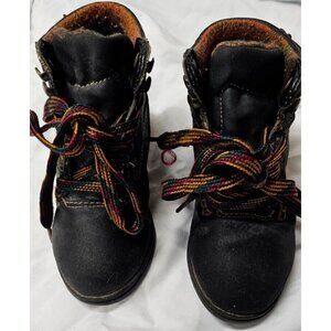 Canyon Country Girls Toddlers 5.5W Dark Brown Fleece Lined Buckle Tie Hike Boots
